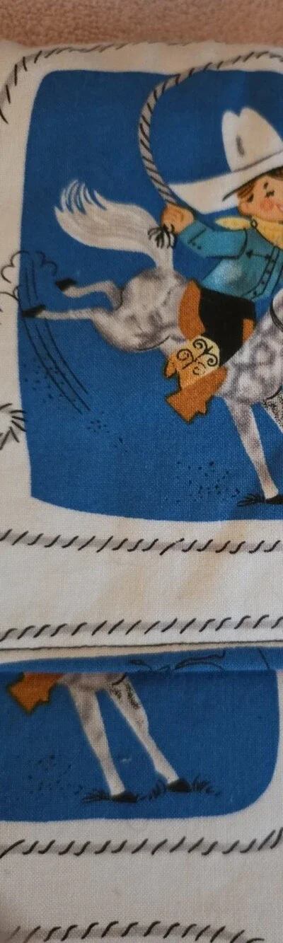 Adorable Quilted Cowboy Print Crossbody Bag Or Laptop Bag with Adjustable Strap